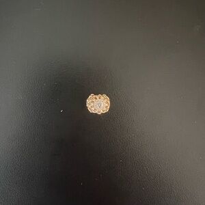 Pandora 14k pave floral charm. G585.